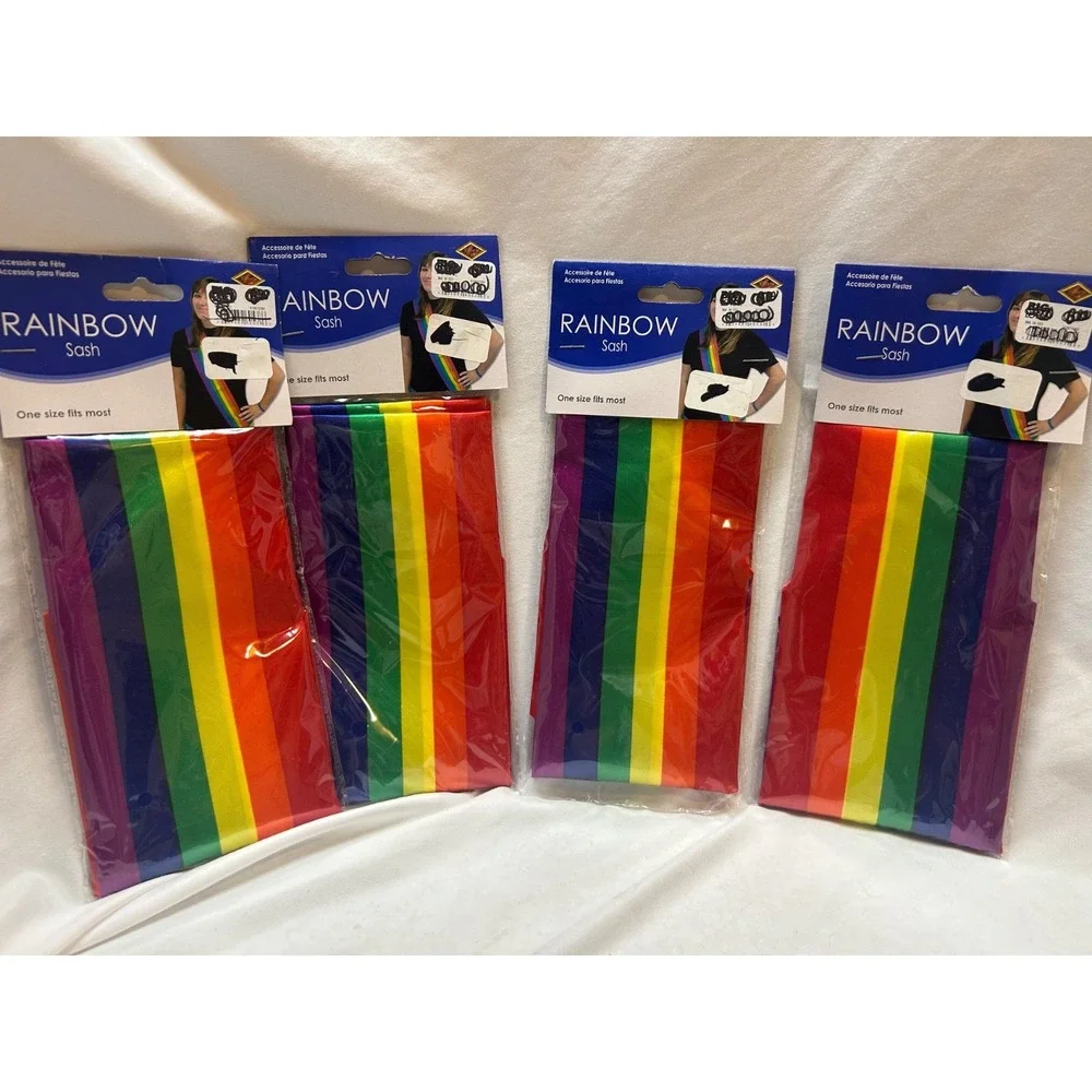 Set of Four Rainbow Sashes Banners Gay Pride LBGTIA